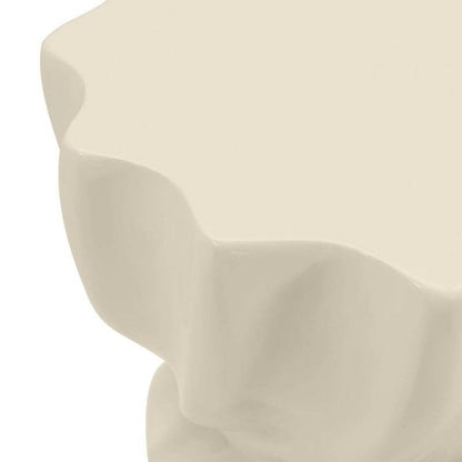 Tavolino laterale LOOMB 35 cm, beige lucido