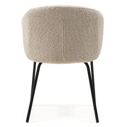 Esszimmerstuhl LUEUR, beige, schwarze Beine