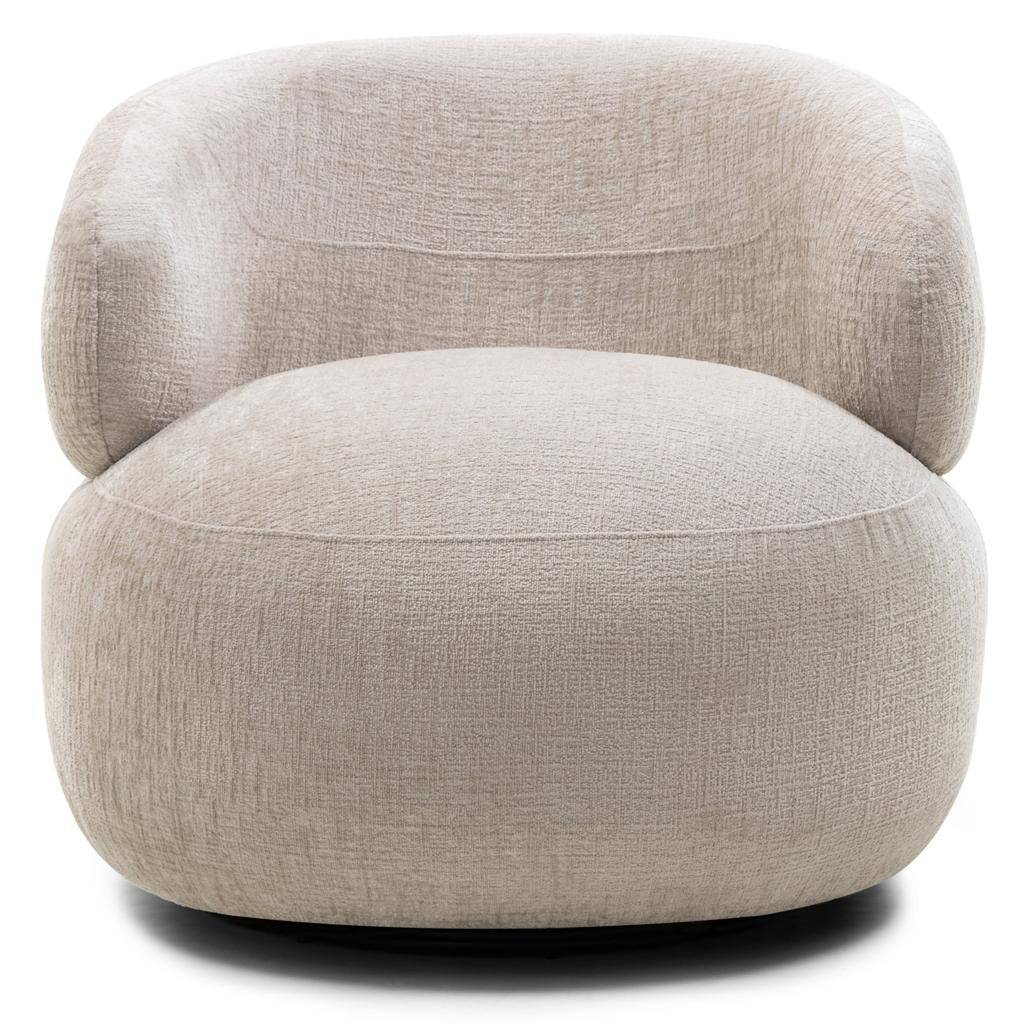 Drehbarer Sessel ORIEL, hellbeige, abgerundete Formen