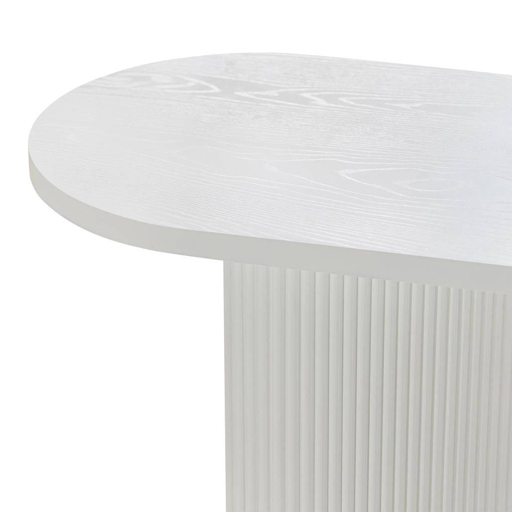 Scrivania/consolle ALREQUIN 140 cm, bianco, gambe lamellari