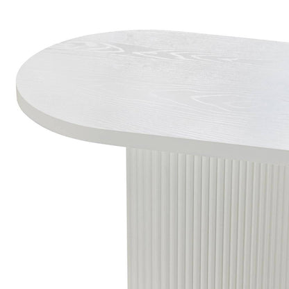 Scrivania/consolle ALREQUIN 140 cm, bianco, gambe lamellari