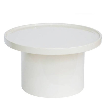 Tavolino CHAN Ø70 cm, bianco, lucido