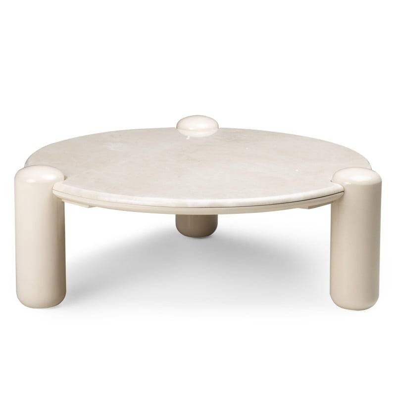 Tavolino da caffè NORREL 86 cm, beige/marmo