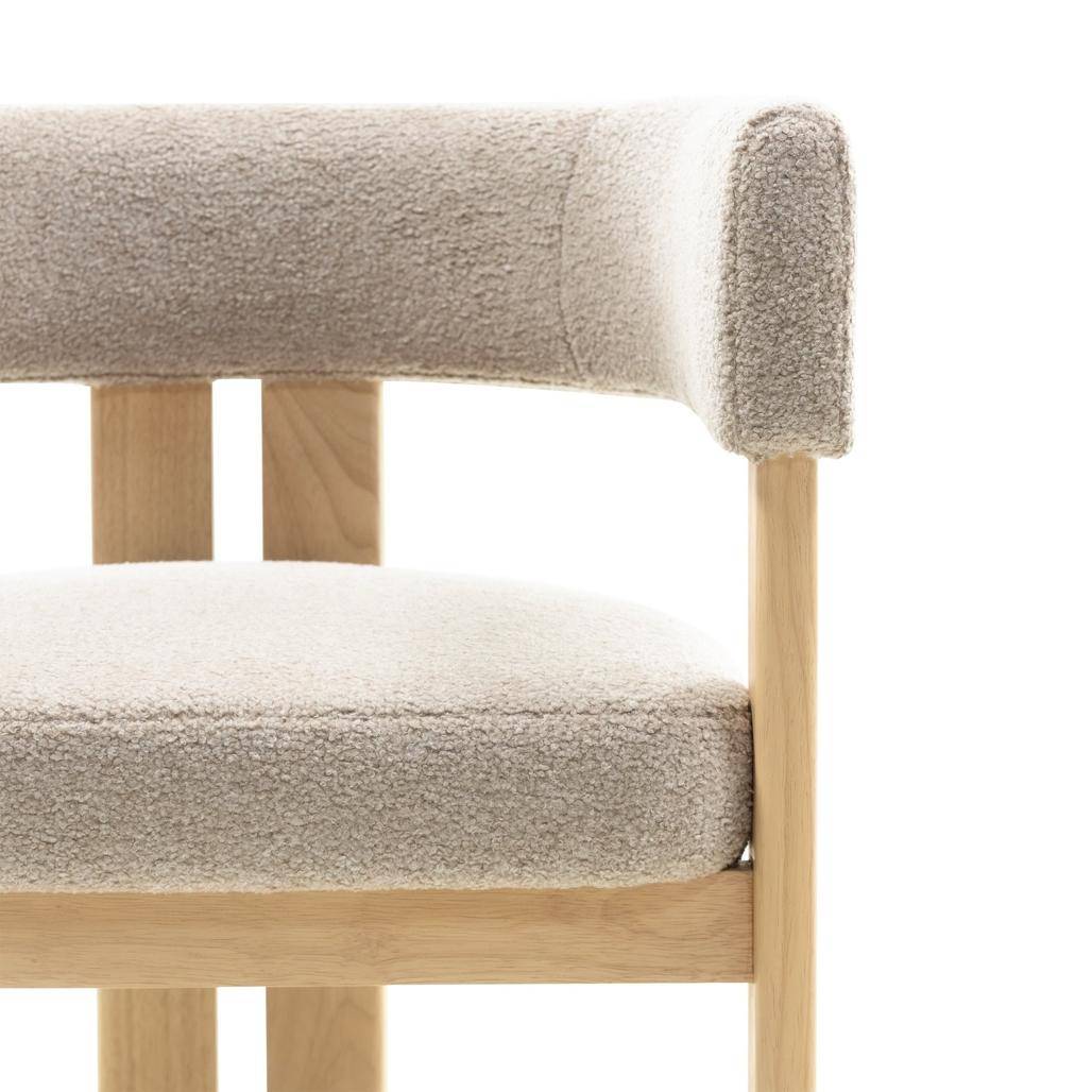 Sedia da Pranzo HARRIS, Legno, Crema Boucle