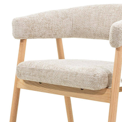 Gepolsterter Stuhl MUE, Beige/Eiche