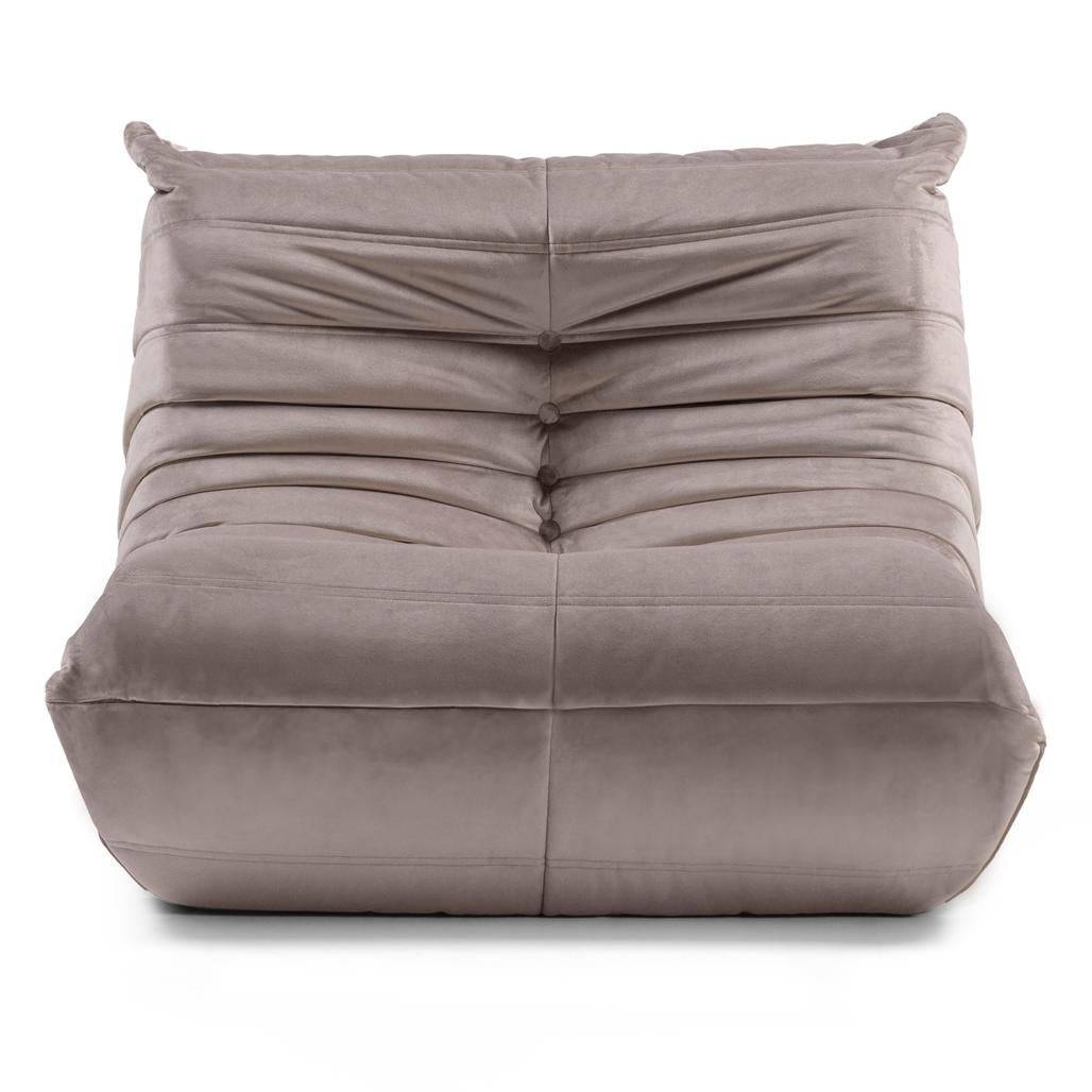 Poltrona Lounge LIBELLULE, marrone-grigio, velluto