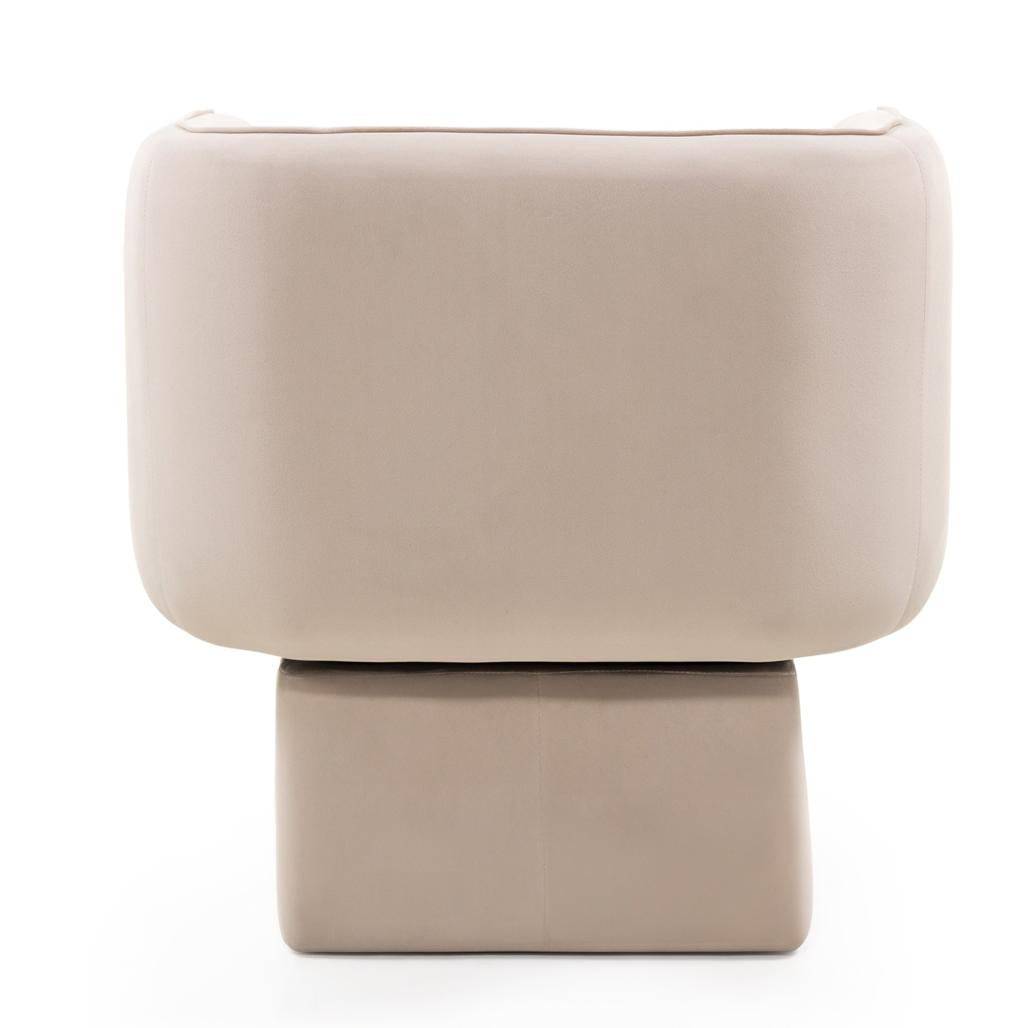 Sedia girevole MAREL beige chiaro velluto