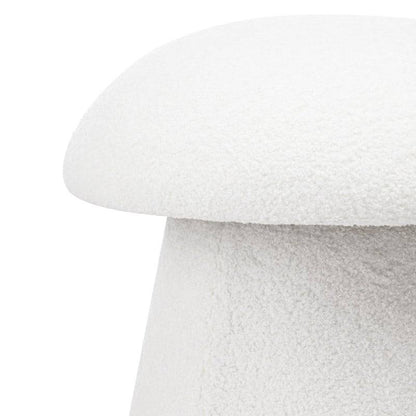 Pouf CAPPI rivestito bouclé bianco