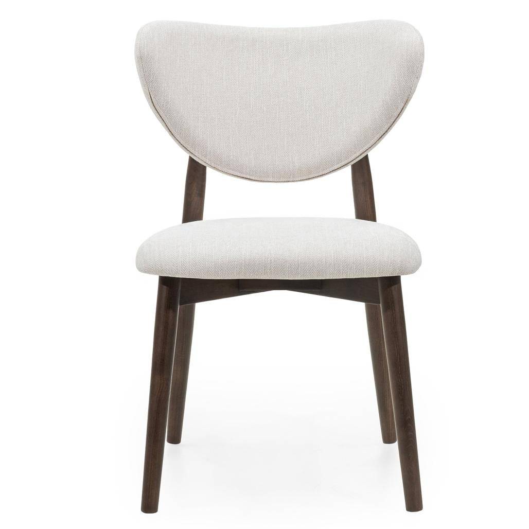 Esszimmerstuhl JULIETTE, beige/Nussbaum