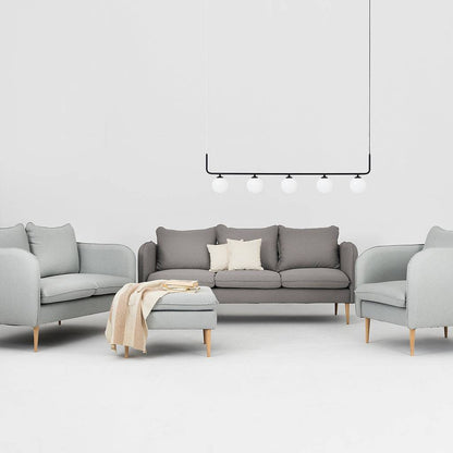 Sofa POSH WOOD 3-Sitzer - Stahl, Naturholz