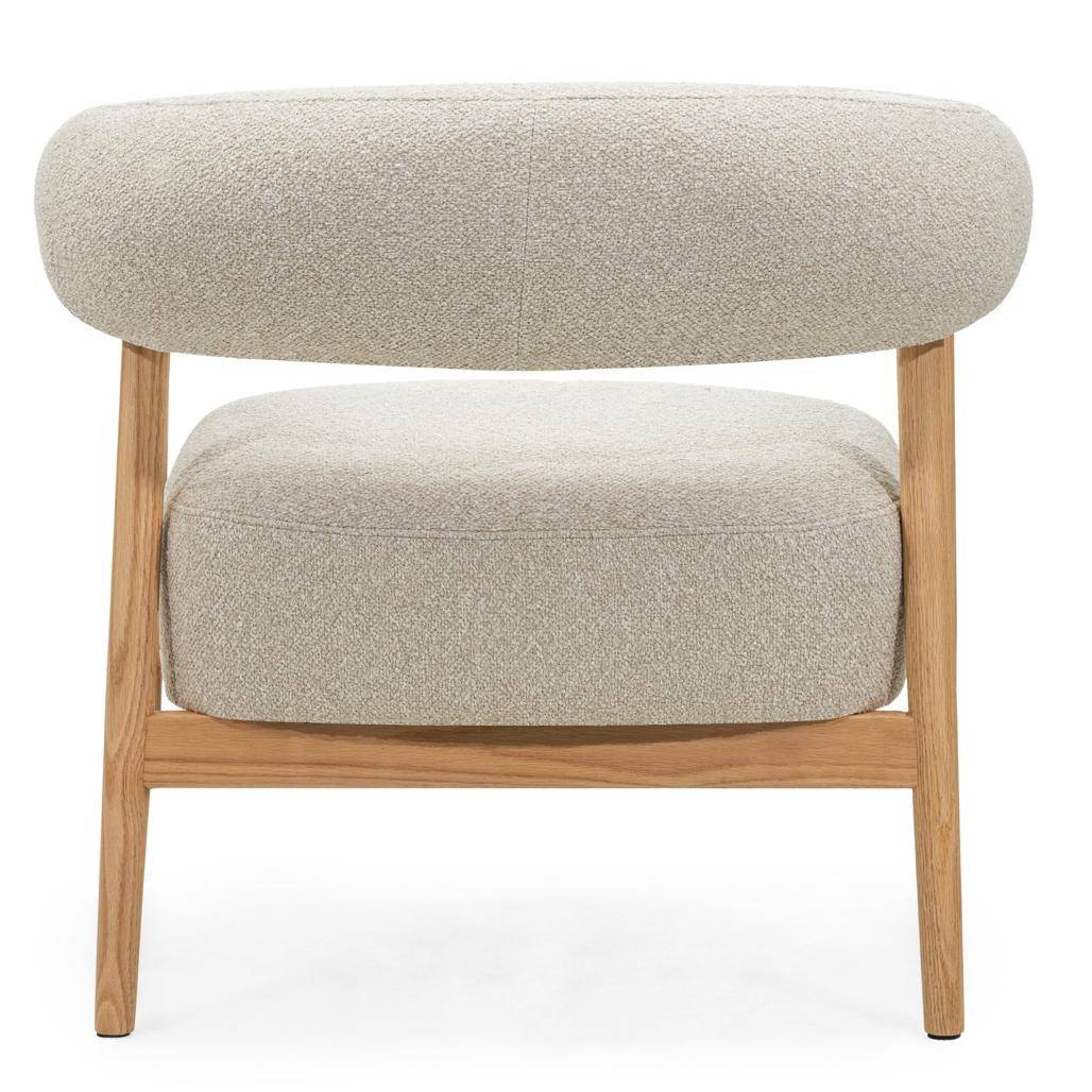 Sessel MUE hellbeige mit Eichenholz