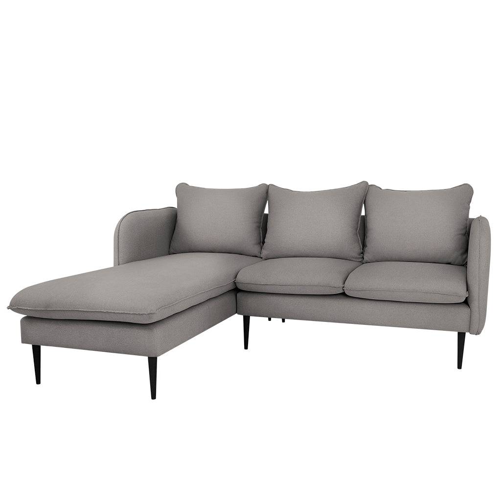 Ecksofa POSH L - Stahl, Schwarz