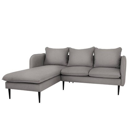 Ecksofa POSH L - Stahl, Schwarz