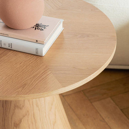 Tavolino laterale ORB, 60 cm, rotondo, quercia