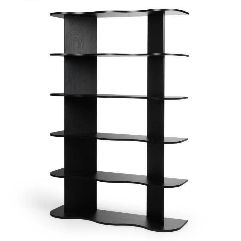 Scaffale RHIO alto nero con bordi ondulati