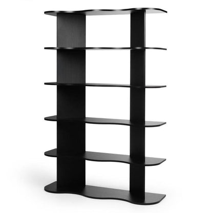 Scaffale RHIO alto nero con bordi ondulati
