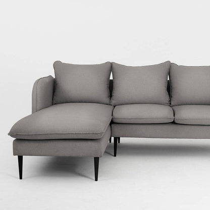 Ecksofa POSH L - Stahl, Schwarz