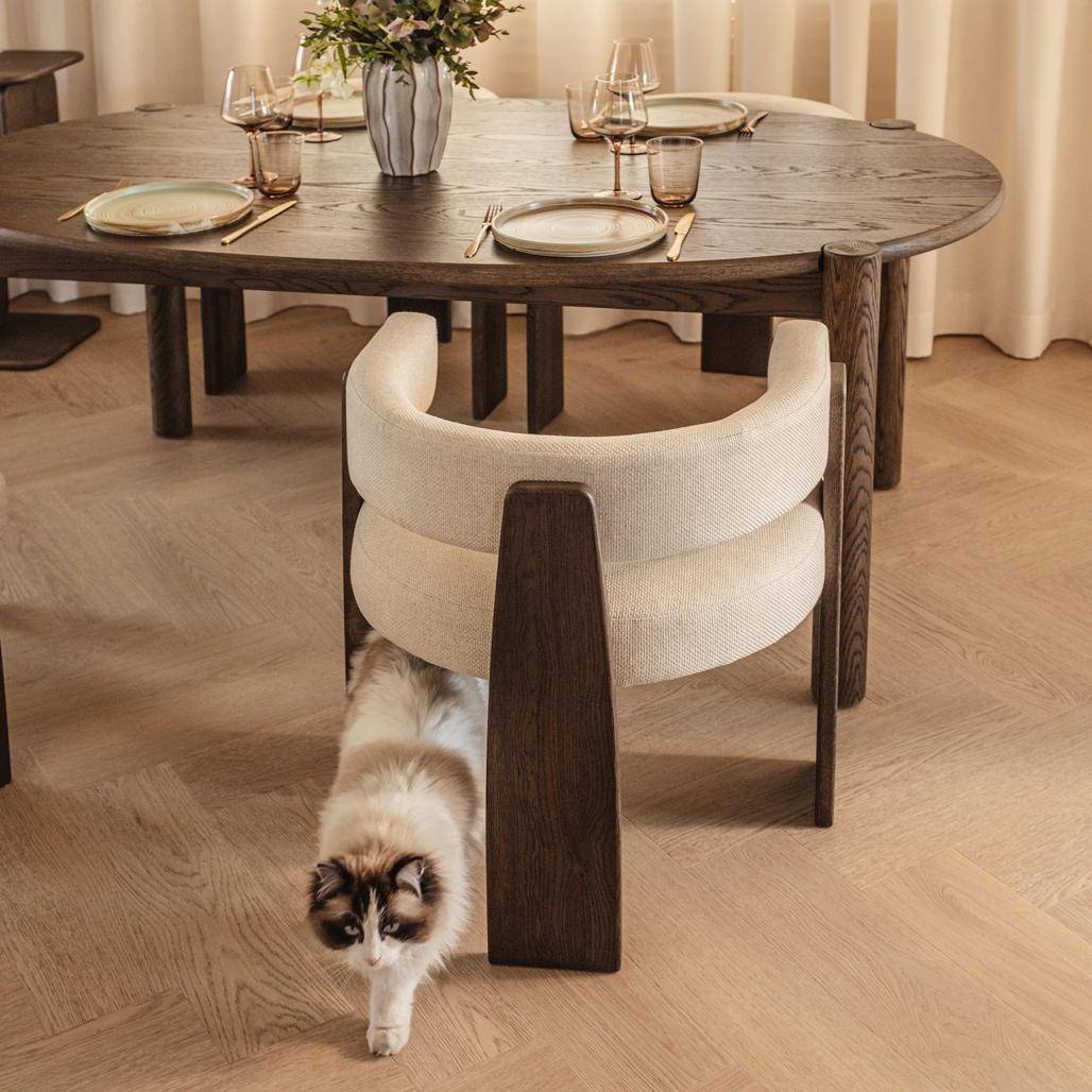Sedia da Pranzo MOCHA Beige e Rovere Mocha