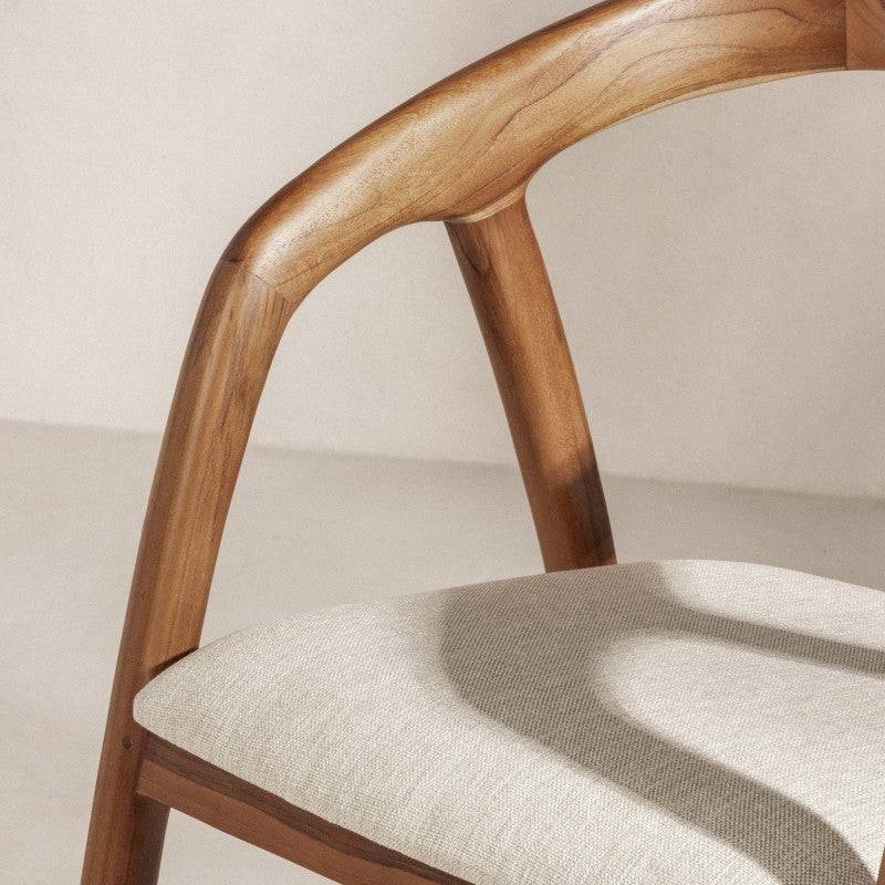 Sedia ONDE, legno naturale/crema, teak