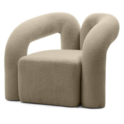 Poltrona imbottita SELLEL, marrone, bouclé