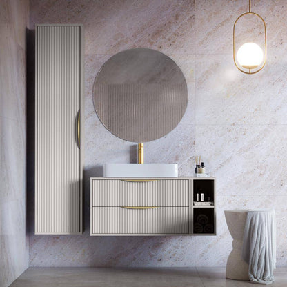 Mobile bagno ANVERS, rigato, maniglia oro, cashmere