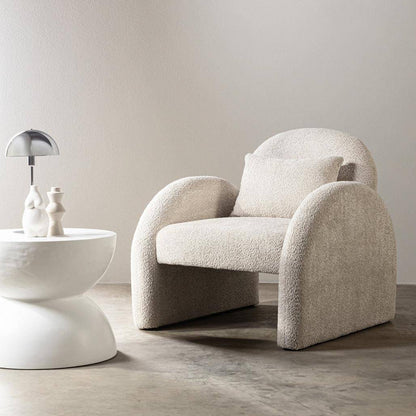 Poltrona Relax JADA, Beige Chiaro, Forma Arrotondata