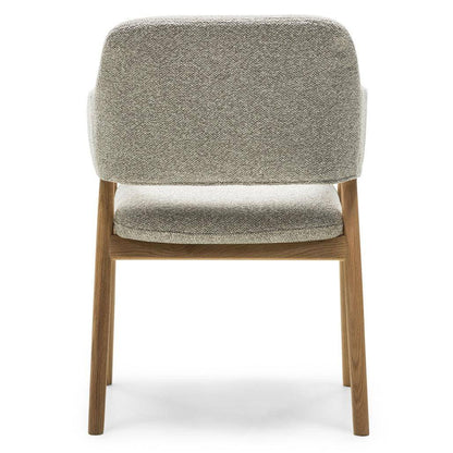 Sedia imbottita LORA, grigio chiaro, bouclé/quercia