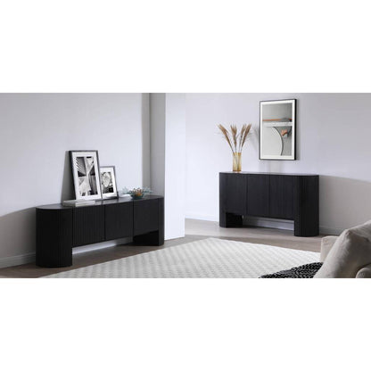 Kommode NOIR schwarz mit gerillter Oberfläche