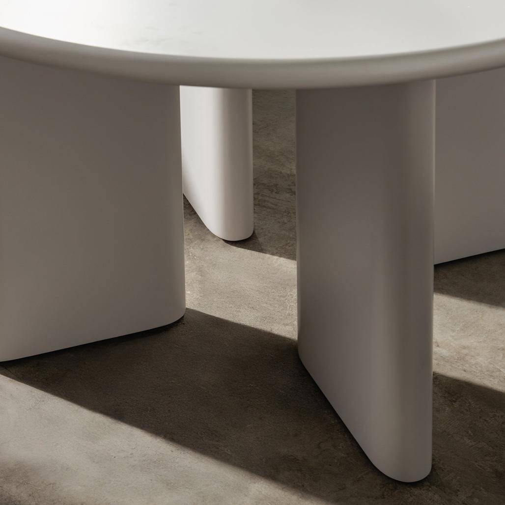 Tavolo da Pranzo MOLIQ 120 cm, Rotondo, Beige Grigio