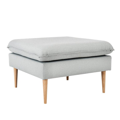 Pouf POSH WOOD - Platino, Legno Naturale