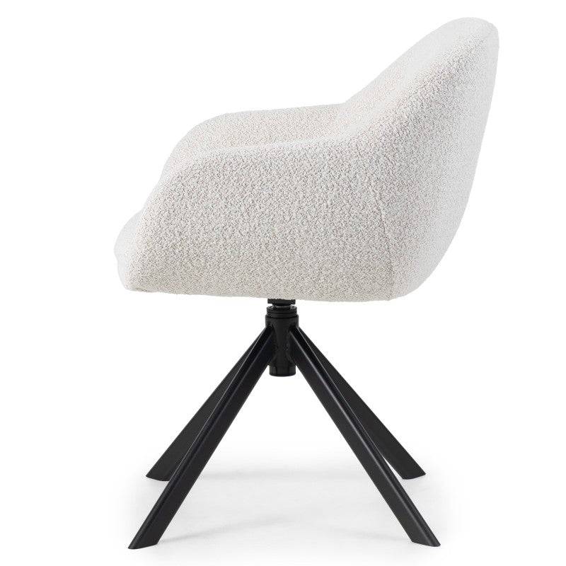 Poltrona ANTOS girevole, beige crema e gambe nere
