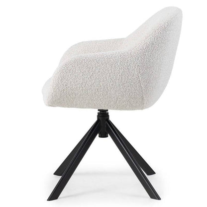 Poltrona ANTOS girevole, beige crema e gambe nere