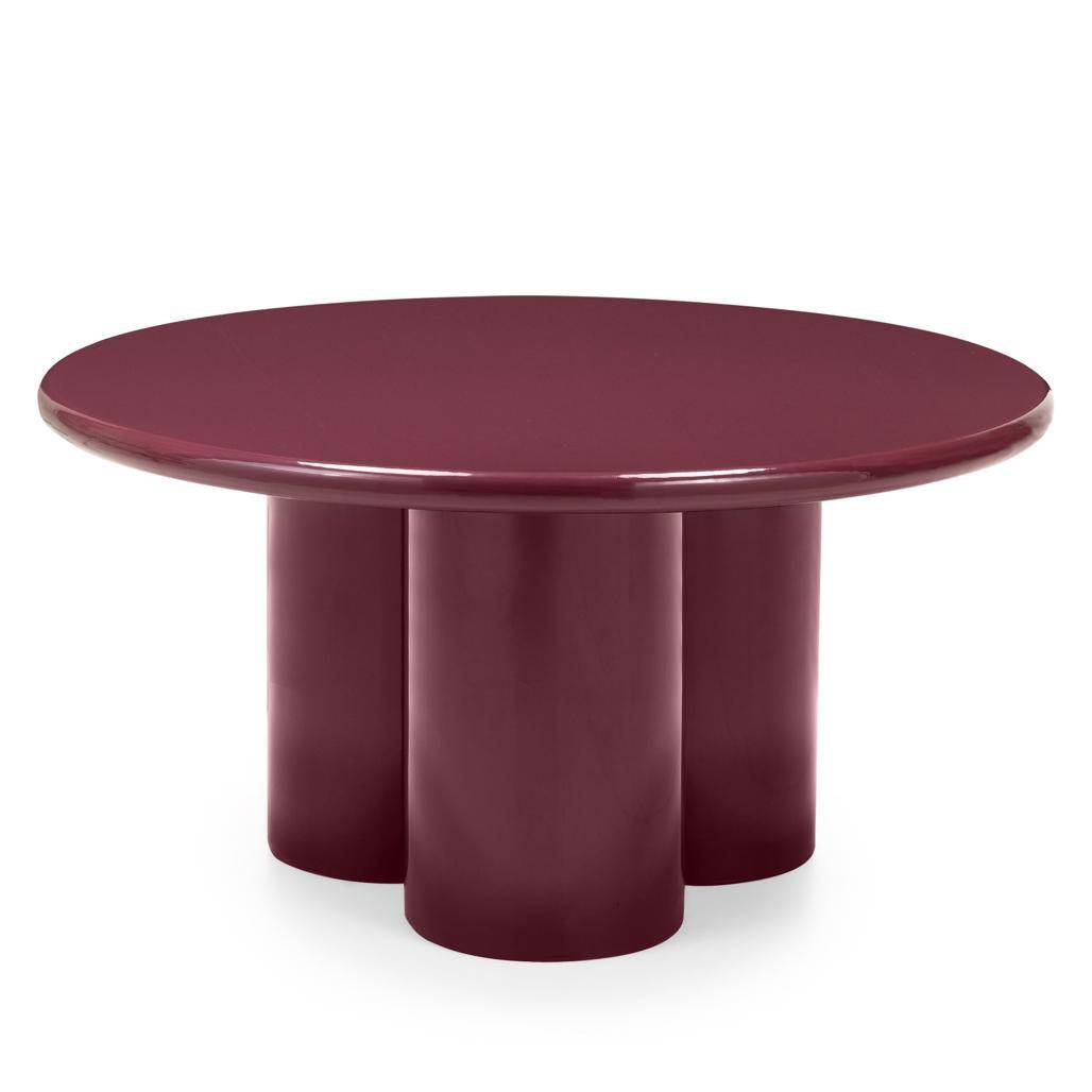 Tavolino BURGUN 80 cm, bordeaux, finitura lucida