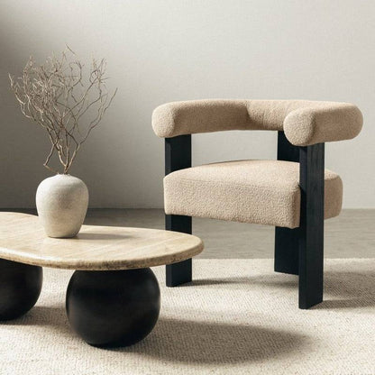 Sedia imbottita MARGARET Beige/Nero