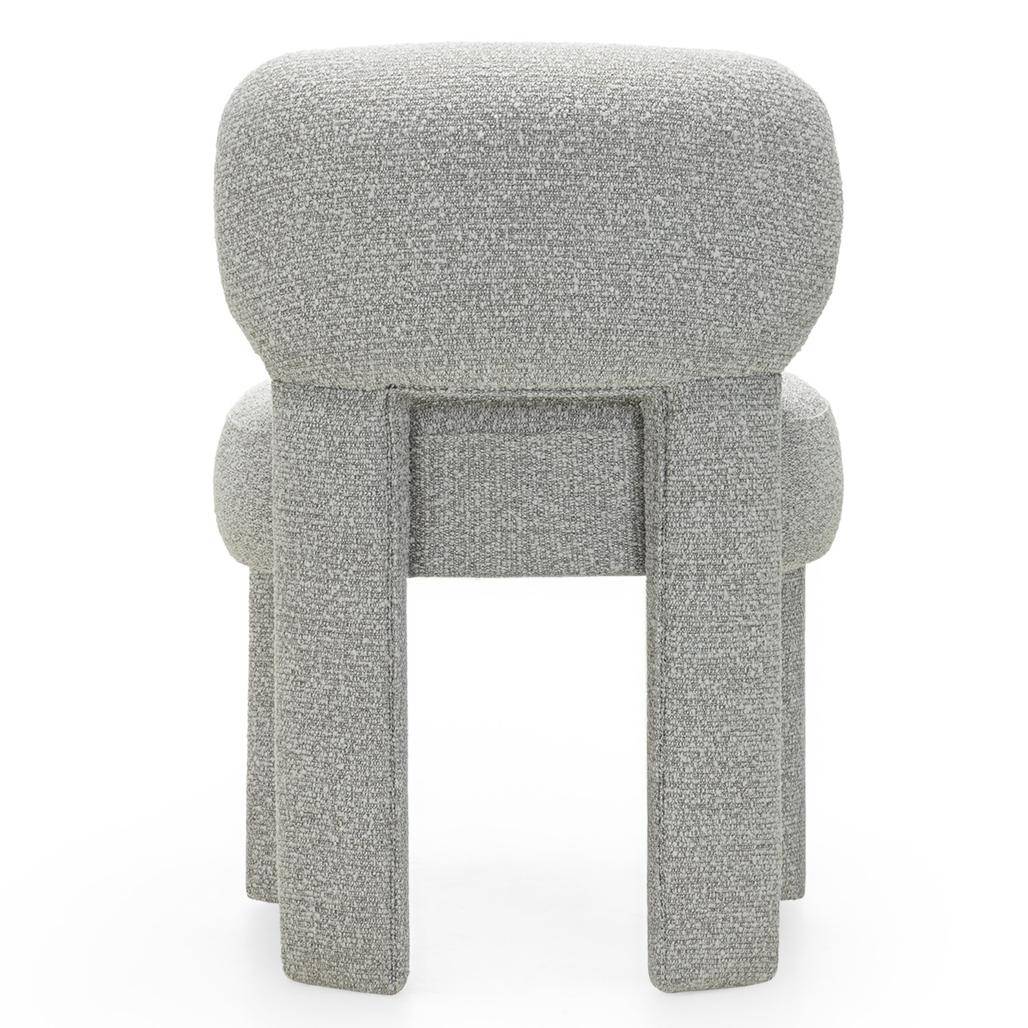 Sedia imbottita SAMMA, grigio, bouclé, forme arrotondate