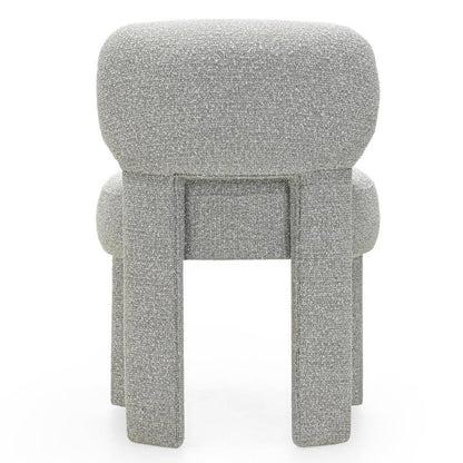 Sedia imbottita SAMMA, grigio, bouclé, forme arrotondate