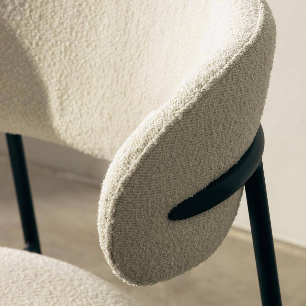 Barhocker LORO Creme mit Rückenlehne