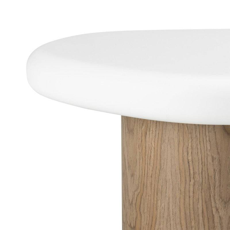 Beistelltisch OBUO 50 cm Weiß Nussbaum