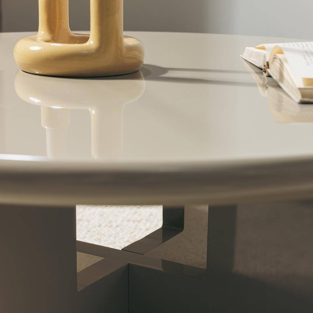 Couchtisch LARNA 80 cm Hochglanz Beige