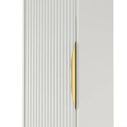 Mobile bagno ANVERS, rigato, maniglia oro, bianco