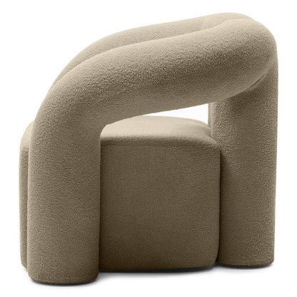 Poltrona imbottita SELLEL, marrone, bouclé