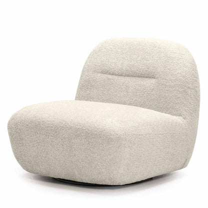 Poltrona lounge BOCHIC con base girevole, crema