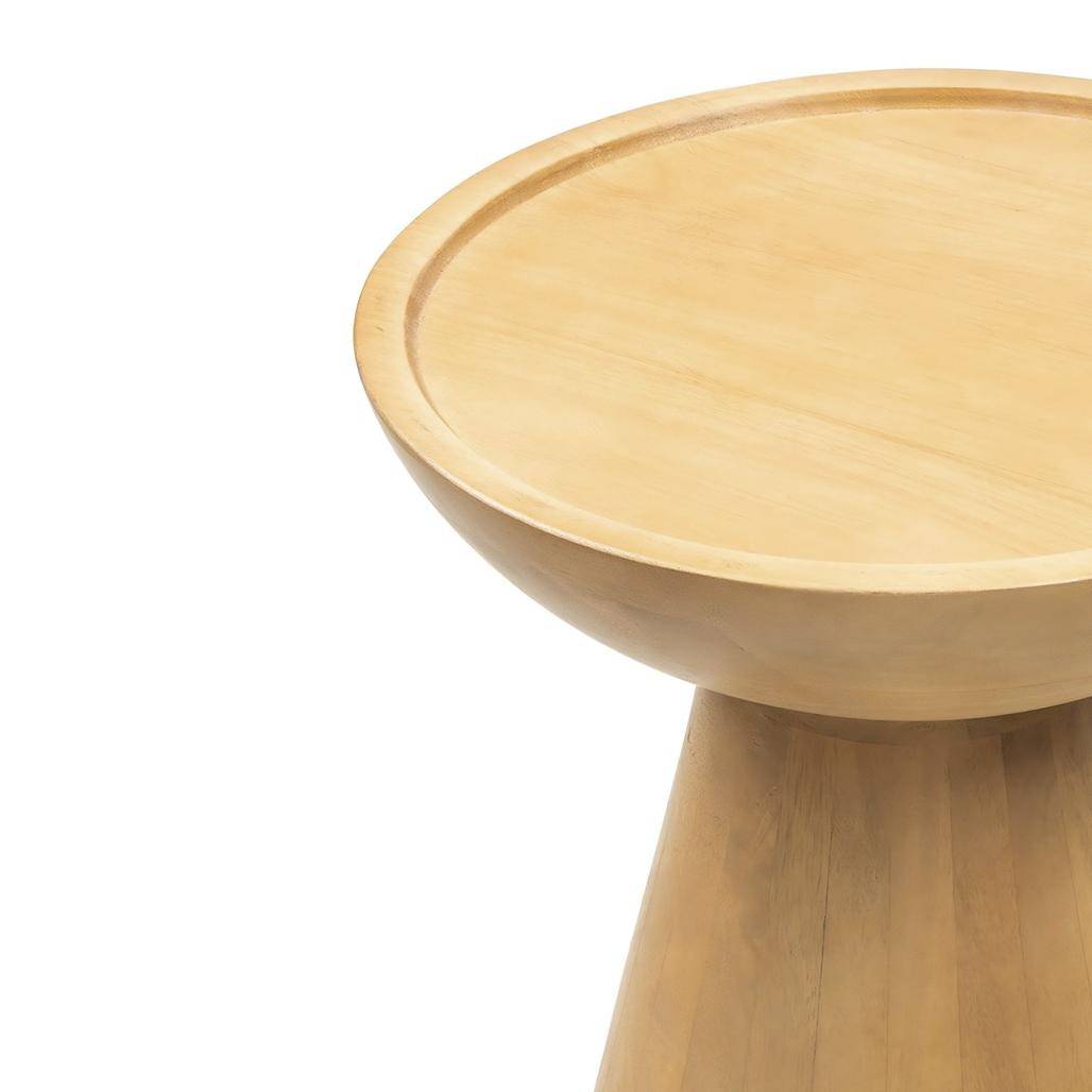 Tavolino Laterale TURI Legno Mango Rotondo 40 cm