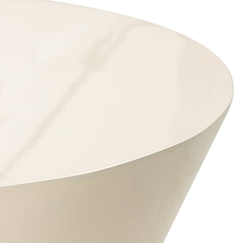 Beistelltisch ELISSA Ø60 cm, creme-weiß, hochglänzend