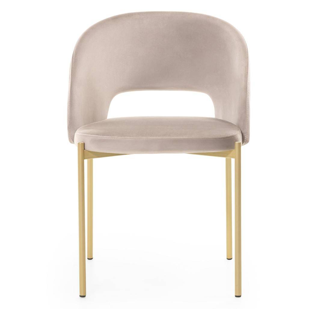 Sedia MORES beige con gambe oro