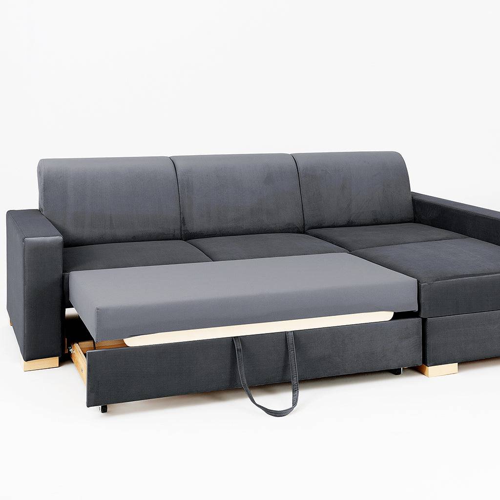 Eckschlafsofa STABLE R - Grau Lila