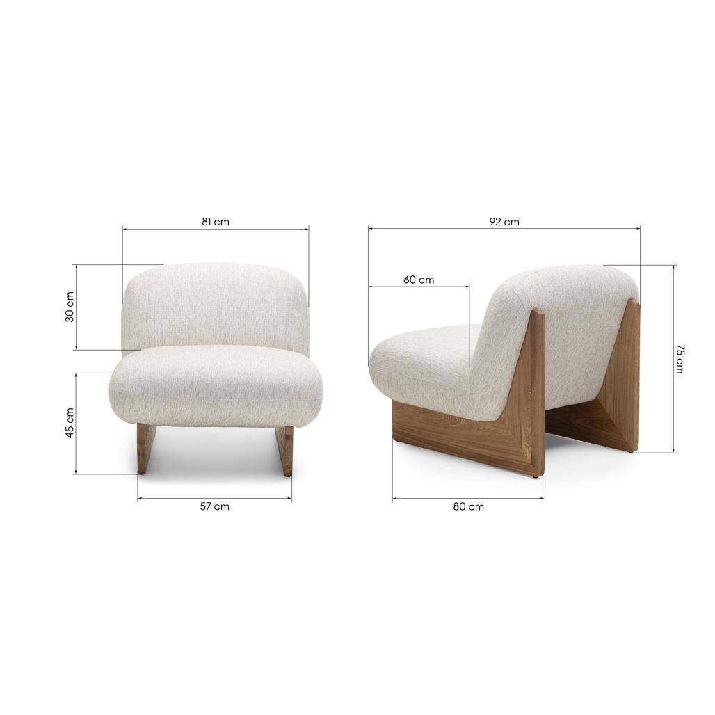 Poltrona lounge MAMET beige forme arrotondate