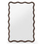 IMMER mirror with wavy frame, dark walnut