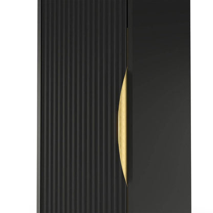 Badezimmermöbel ANVERS, gestreift, goldener Griff, schwarz