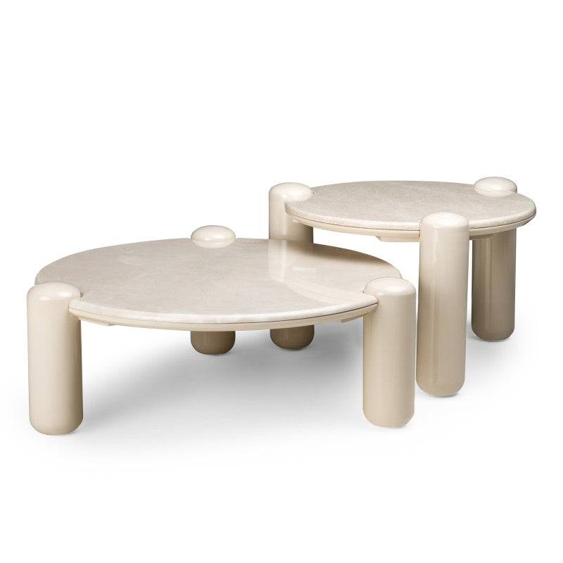 Tavolino da caffè NORREL 86 cm, beige/marmo